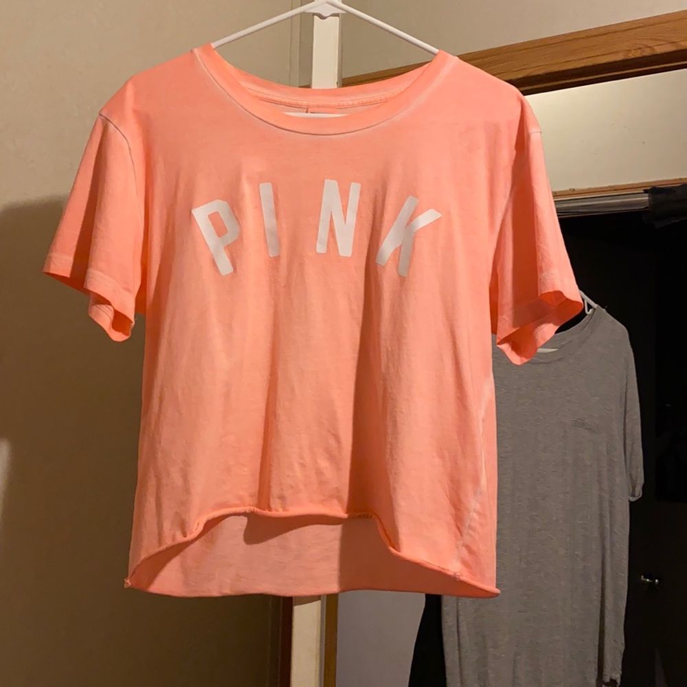 Pink Victoria’s Secret crop top